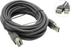 Кабель-удлинитель для ВКС USB2.0 HAMA H-78400, USB A(m) - USB A(f), 5м, серый